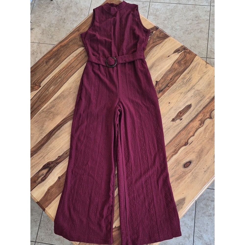 Max + Ash, Elegant Burgundy, Cutout Sleeveless, Open Back Jumpsuit